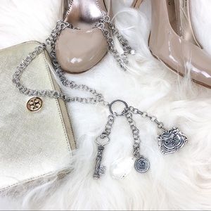 Chico’s Silver Link Charm Pendant Fashion Necklace